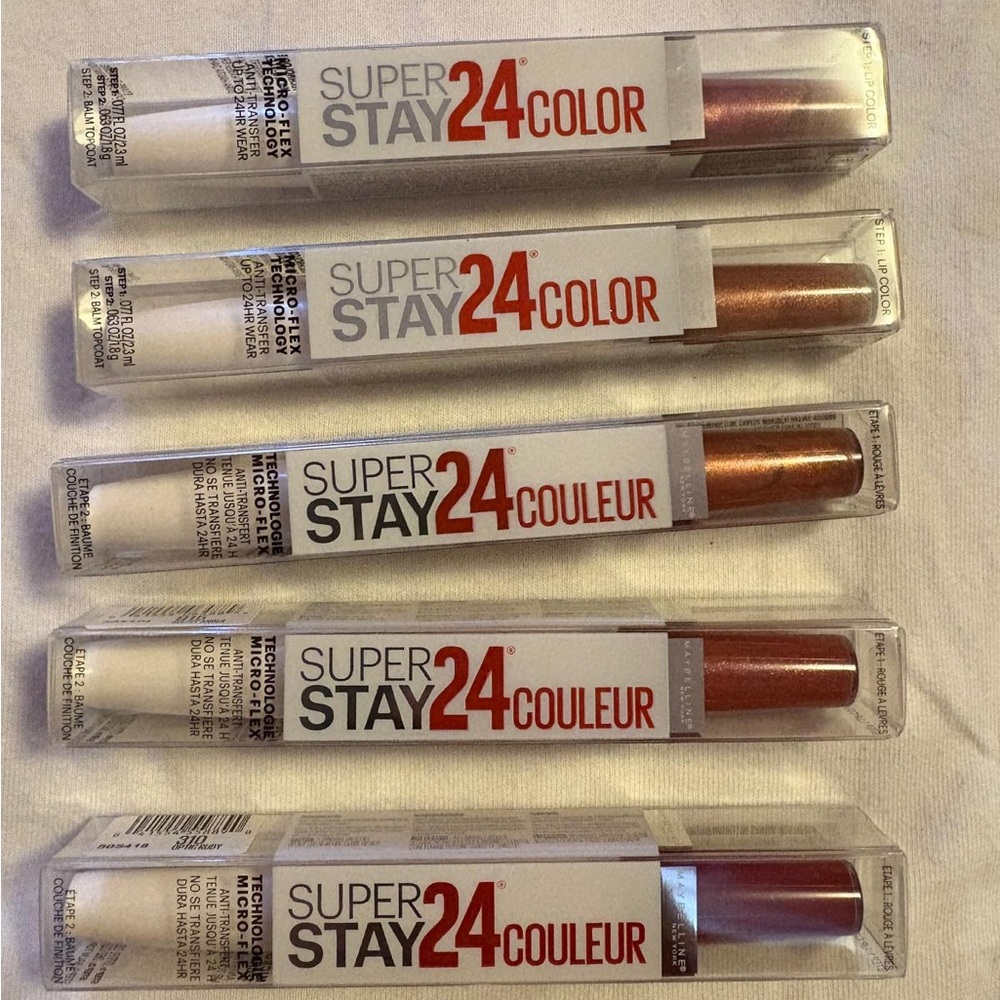 Maybelline Super Stay 24 Color Lipstick Set 5- Red and Brown Hues